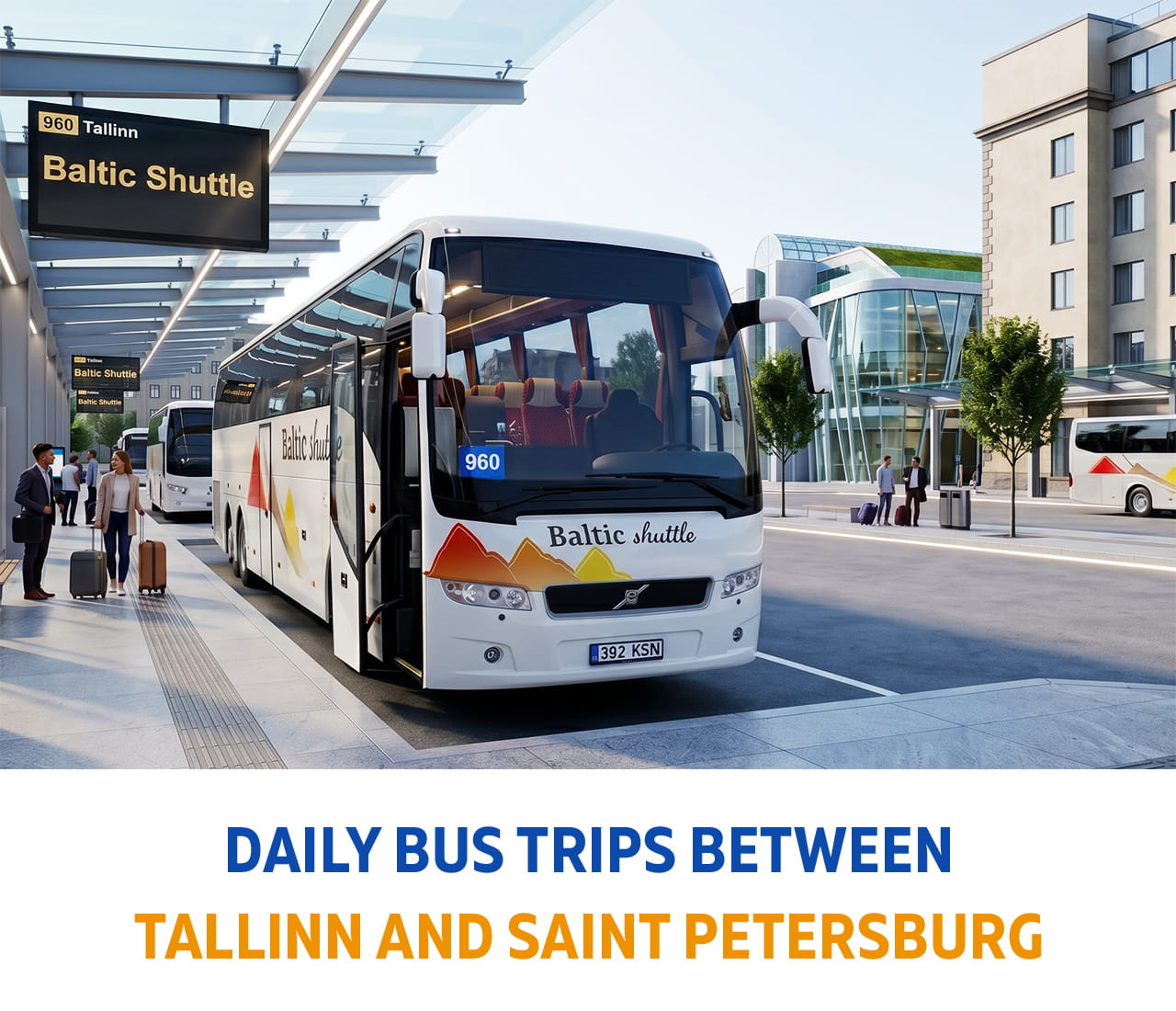 Baltic Shuttle coaches in St Petersburg bus station
